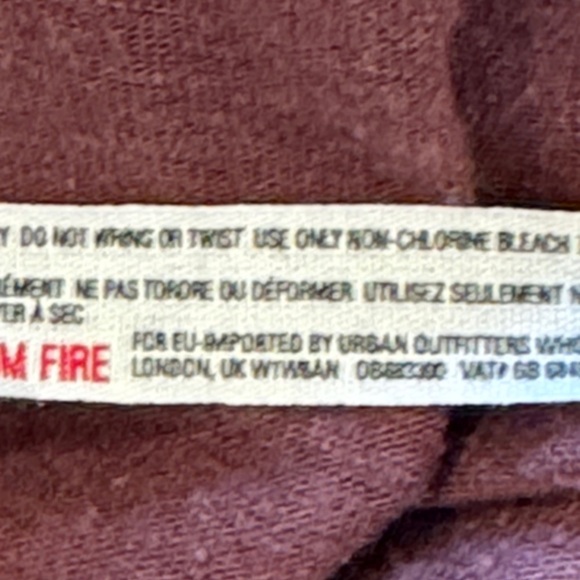 Free People Beach Wine Cropped Cutout Back Relalaxed Linen Blend Jumpsuit Size S - Picture 11 of 14